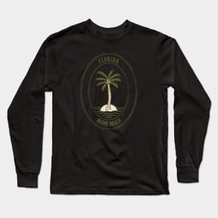 Retro cool Miami Beach Florida Palm Tree Long Sleeve T-Shirt